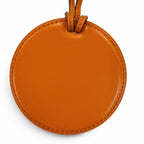 Hermes Vintage in the Pocket Loupe Necklace Leather Mirror Orange with — view 5