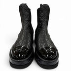 Chanel CC Logo Quilted Leather Side Gore Boots Lightweight Short Black — view 3