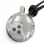 Hermes Vintage 925 Leather Perfume Bottle Pendant Silver Black — view 3