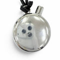 Hermes Vintage 925 Leather Perfume Bottle Pendant Silver Black