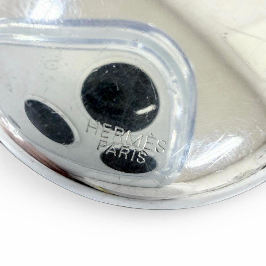 Hermes Vintage 925 Leather Perfume Bottle Pendant Silver Black — view 4