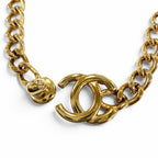 Chanel Vintage CC Logo Turnlock Necklace Gold — view 5