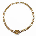 Chanel Vintage CC Logo Turnlock Necklace Gold