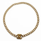 Chanel Vintage CC Logo Turnlock Necklace Gold
