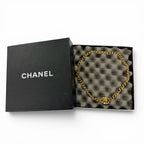 Chanel Vintage CC Logo Turnlock Necklace Gold — view 2