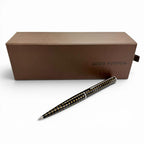 Louis Vuitton Jet Rack Damier Twist Ballpoint Pen Dark Brown Handwriting — view 2