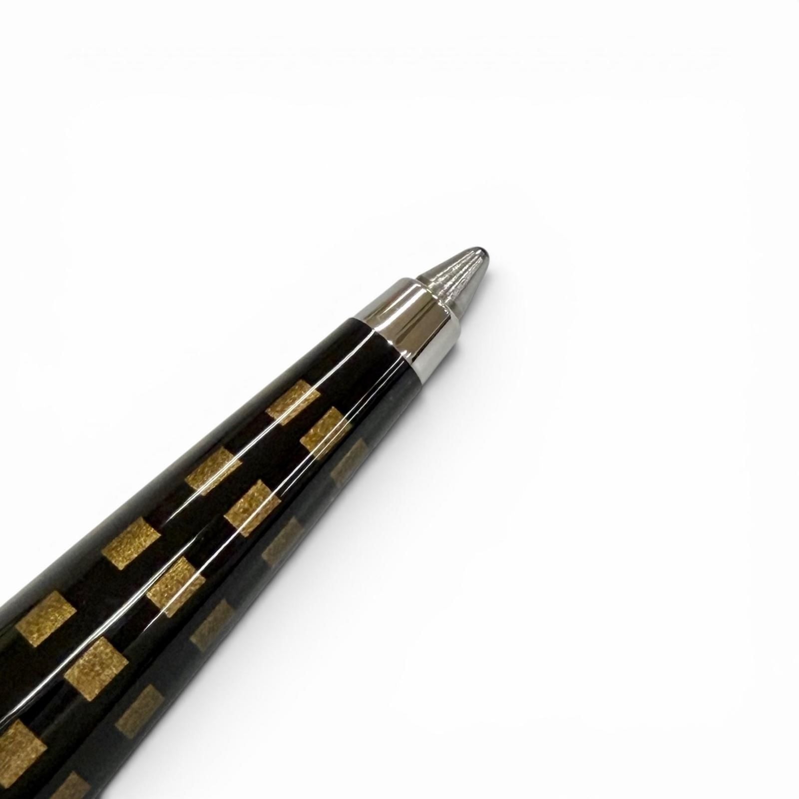 Louis Vuitton Jet Rack Damier Twist Ballpoint Pen Dark Brown Handwriting — view 5