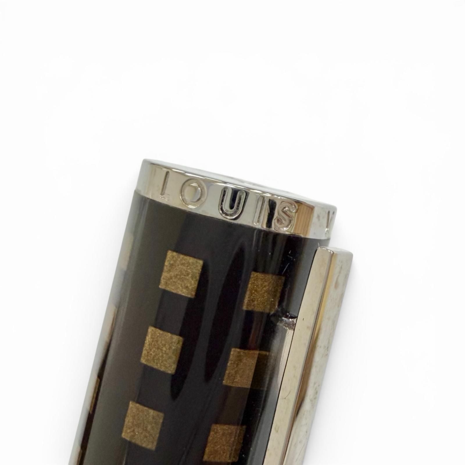 Louis Vuitton Jet Rack Damier Twist Ballpoint Pen Dark Brown Handwriting — view 6