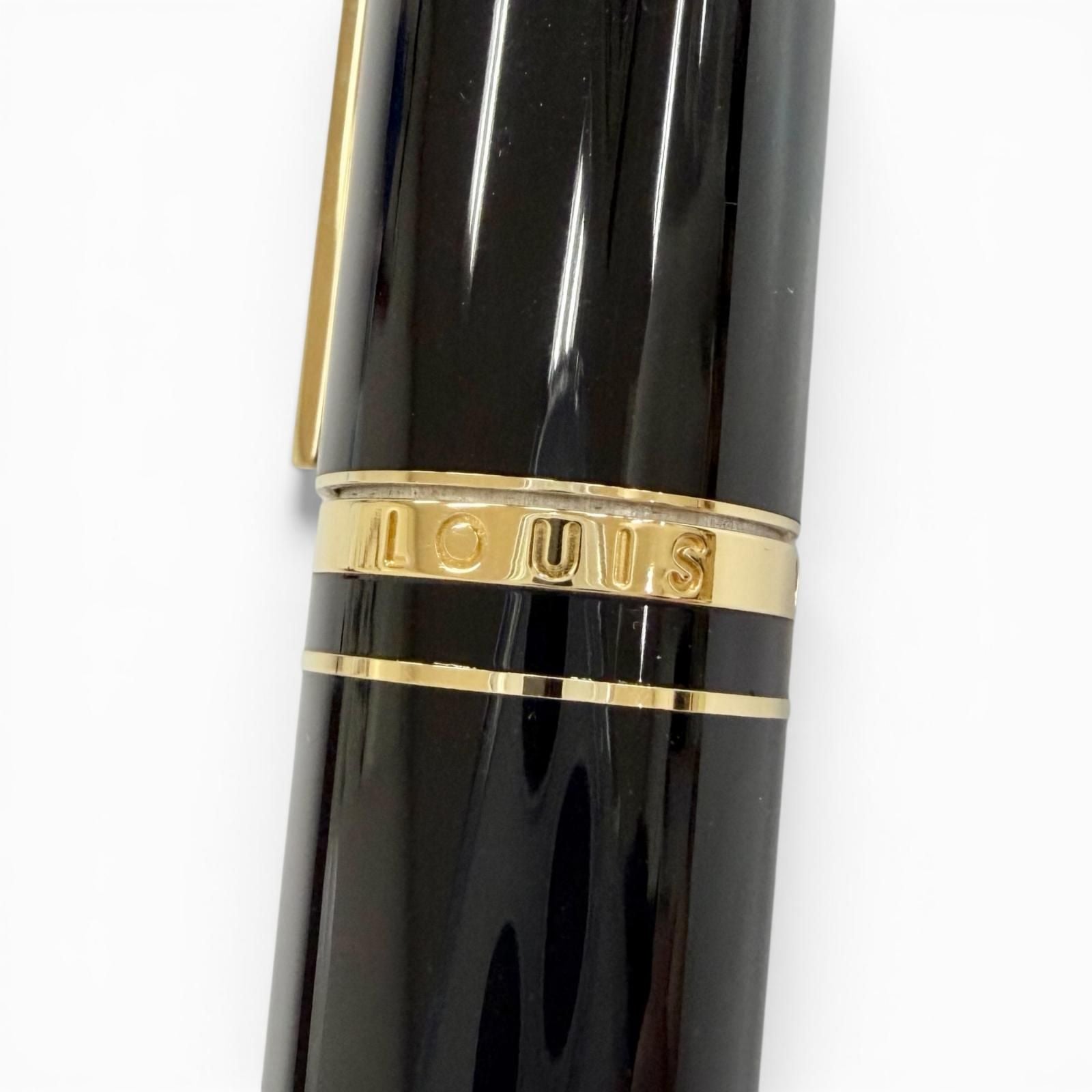 Louis Vuitton Dog Double Lacquer Twist Ballpoint Pen Black Gold Handwriting — view 6