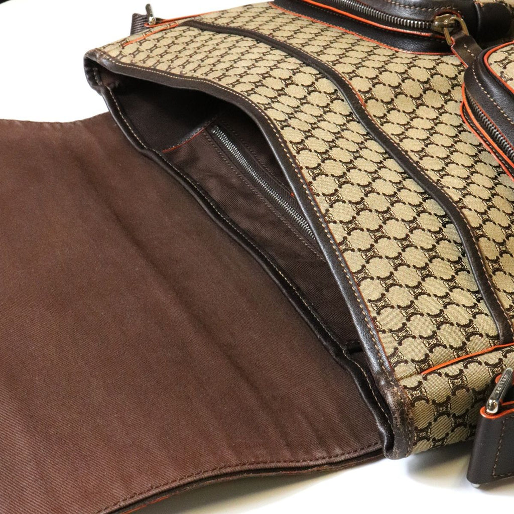 Celine Macadam Messenger Bag Canvas Brown — view 7