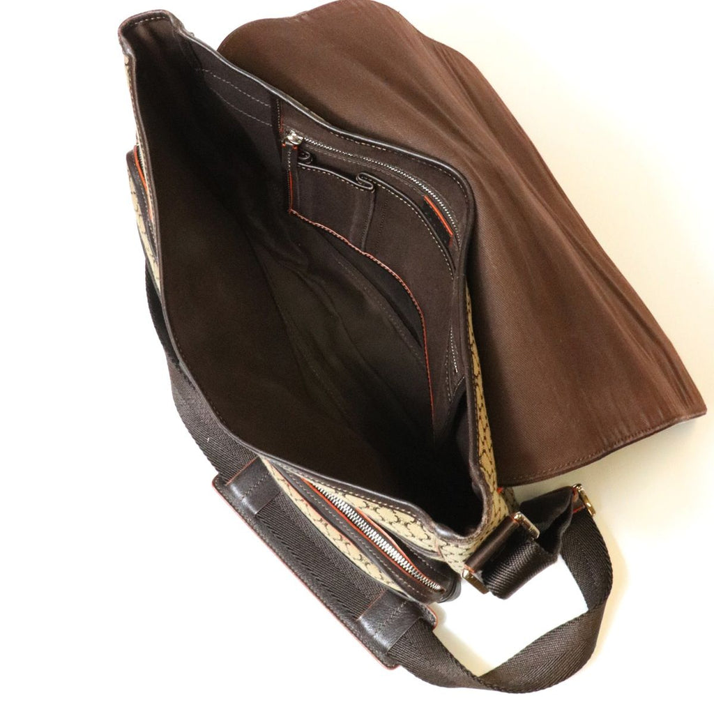 Celine Macadam Messenger Bag Canvas Brown — view 8