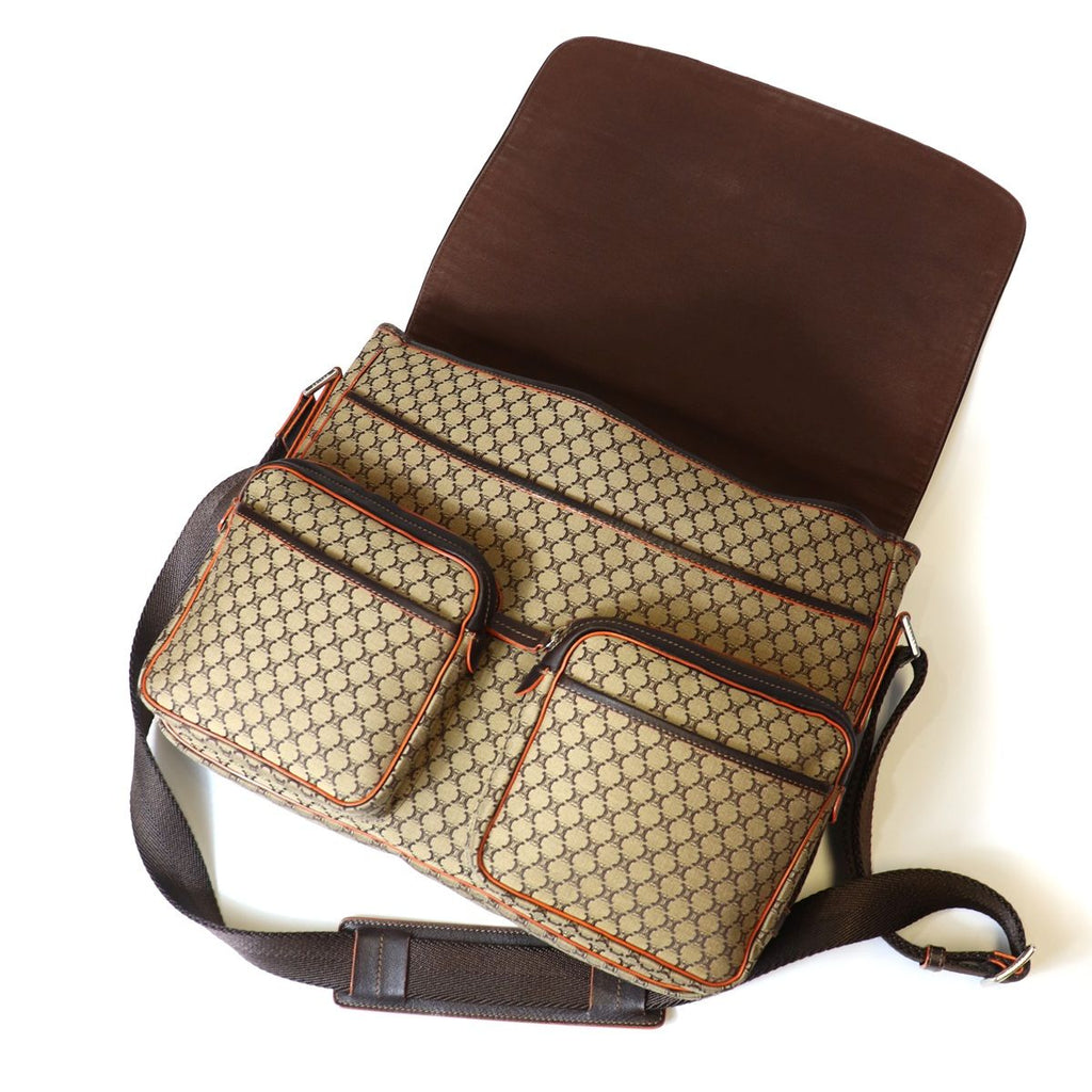 Celine Macadam Messenger Bag Canvas Brown — view 6