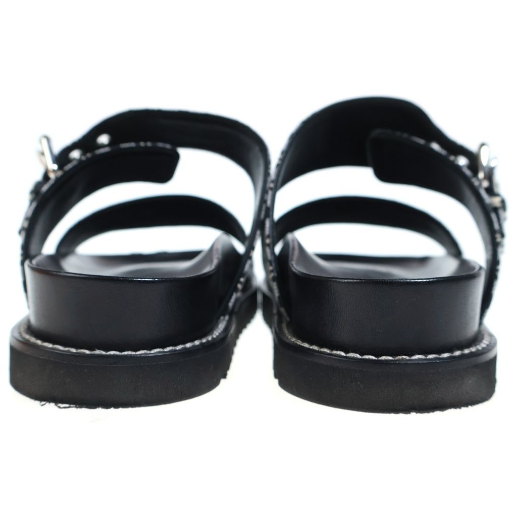 Louis Vuitton Paseo Line Since Jacquard Flat Sandals Shoes Black — view 3