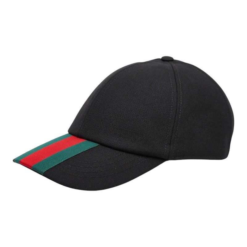 Gucci Webstripe Cap Baseball L 59 Black Multicolor Wool 1 — view 2