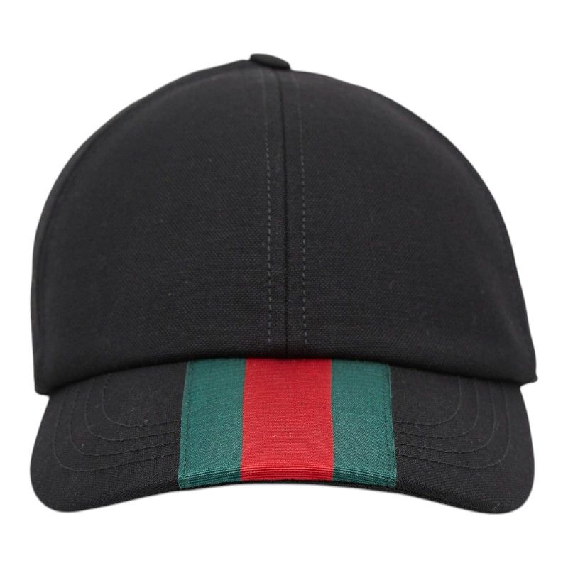 Gucci Webstripe Cap Baseball L 59 Black Multicolor Wool 1