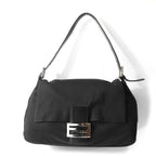 Fendi Mamma Bucket 093 Shoulder Bag Cotton Jersey Black