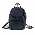Bottega Veneta Drawstring Backpack Intrecciato Leather Navy