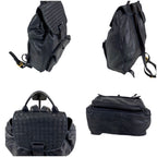 Bottega Veneta Drawstring Backpack Intrecciato Leather Navy — view 4