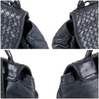 Bottega Veneta Drawstring Backpack Intrecciato Leather Navy — view 5