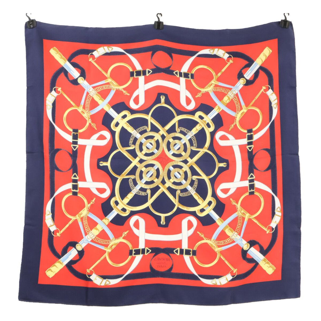 Hermes Eperon D'or Yellow Gold Spurs Silk Carre 90 Scarf — view 2