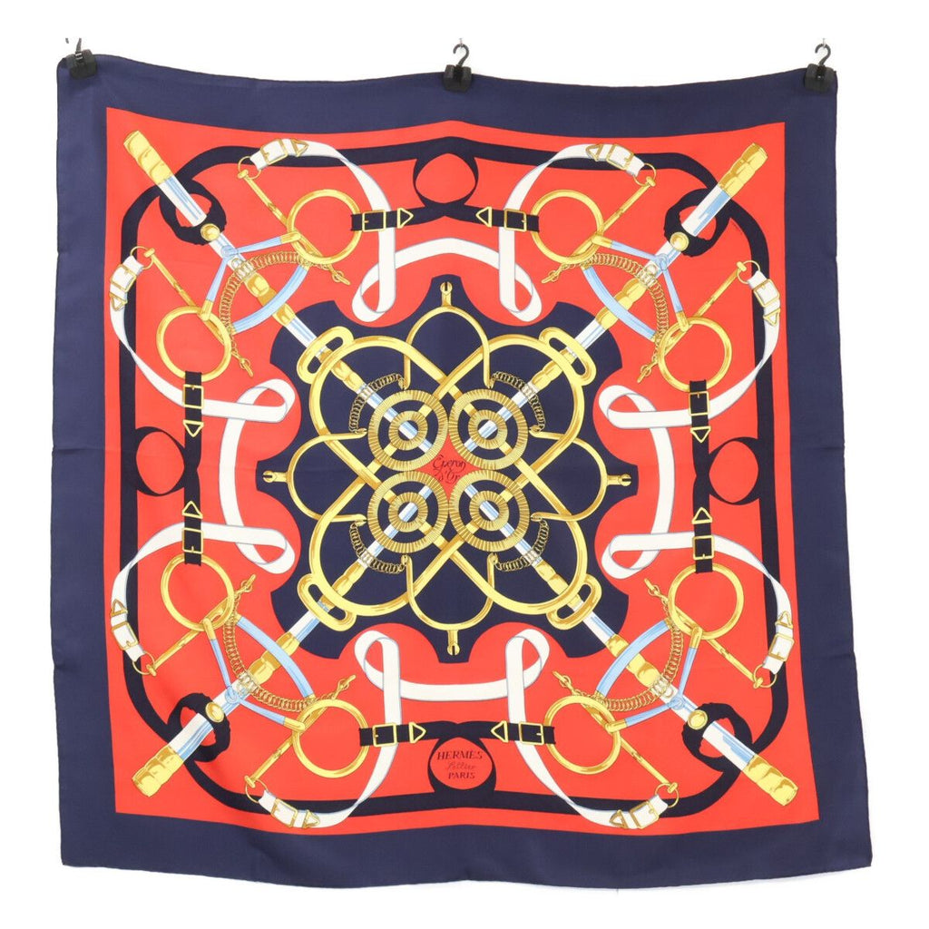 Hermes Eperon D'or Yellow Gold Spurs Silk Carre 90 Scarf