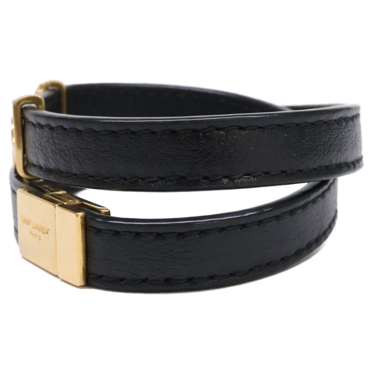 Saint Laurent Opium Leather &metal Double Wrap Bracelet — view 2
