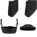 Gucci GG Canvas Shoulder Bag Hobo Nylon Black — view 3