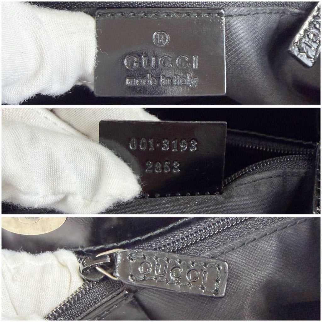 Gucci GG Canvas Shoulder Bag Hobo Nylon Black — view 9