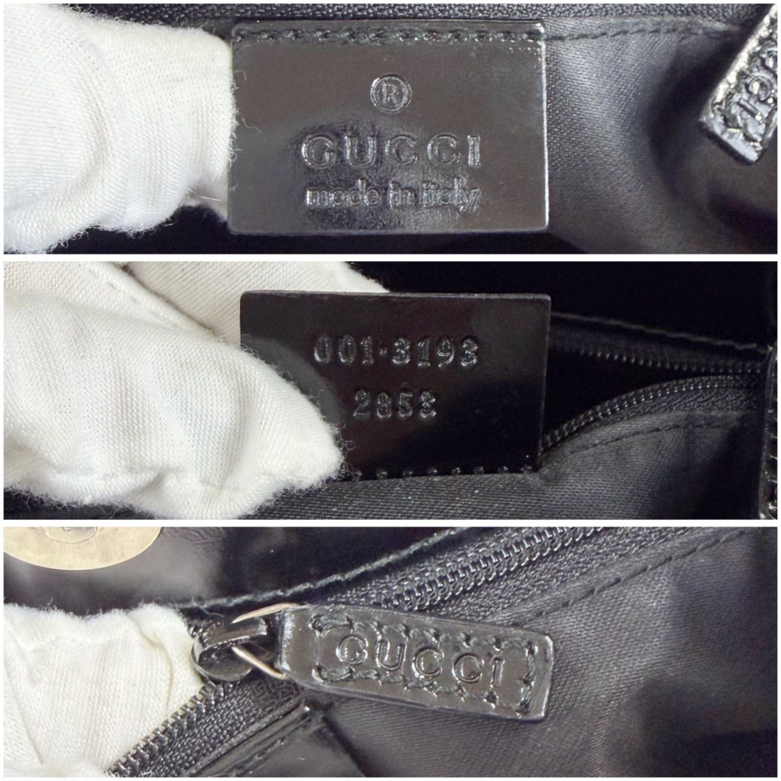 Gucci GG Canvas Shoulder Bag Hobo Nylon Black — view 9