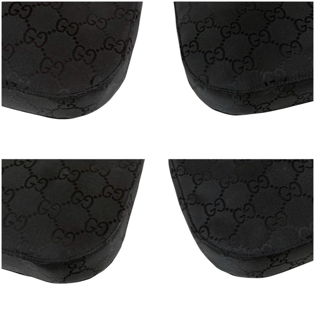 Gucci GG Canvas Shoulder Bag Hobo Nylon Black — view 5