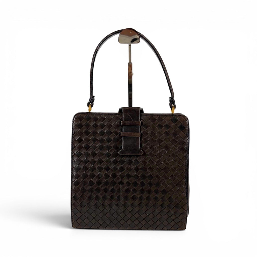 Bottega Veneta Top Handle Bag Intrecciato Leather Brown Vintage — view 2