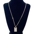 Gucci Diamante Plate Tag 925 Sterling Silver Enamel Pendant — view 4