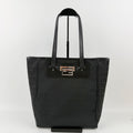 Fendi Zucca Pattern FF Logo Tote Canvas Leather Black Silver Vintage