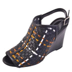 Hermes Sandals Braided Wedge Sole Leather Shoe