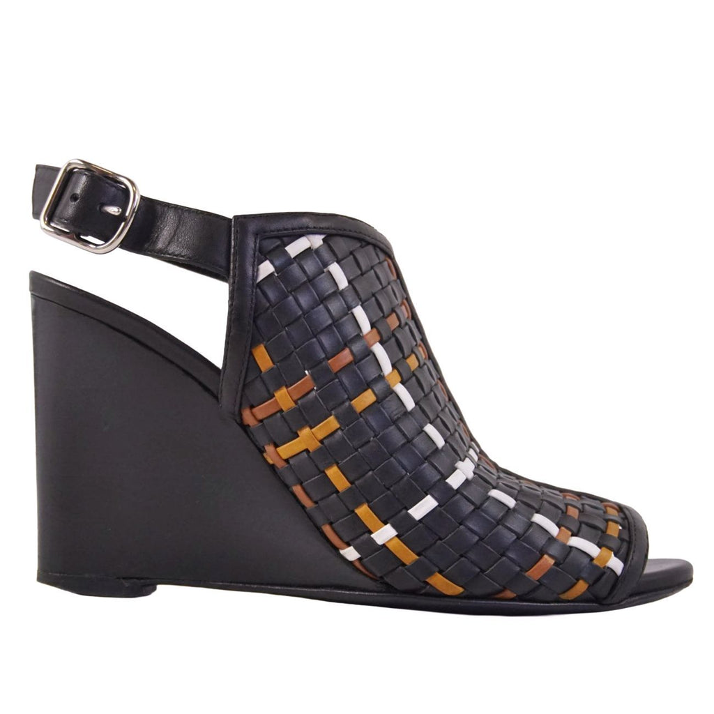 Hermes Sandals Braided Wedge Sole Leather Shoe — view 6