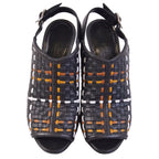 Hermes Sandals Braided Wedge Sole Leather Shoe — view 4