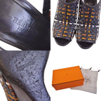 Hermes Sandals Braided Wedge Sole Leather Shoe — view 9