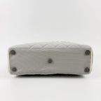 Chanel Sports Line CC Logo Quilted Boston Bag Nylon Leather Gray White Silver — view 6