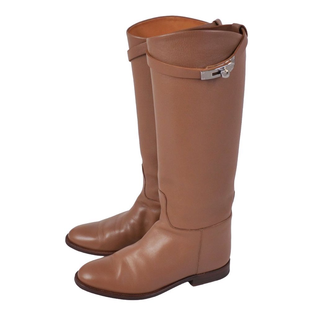 Hermes Boots Long Jumping Kelly Gold — view 2