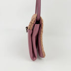 Celine Triomphe Flap Shoulder Bag Leather Pink Beige Silver Vintage — view 6