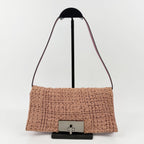 Celine Triomphe Flap Shoulder Bag Leather Pink Beige Silver Vintage — view 3