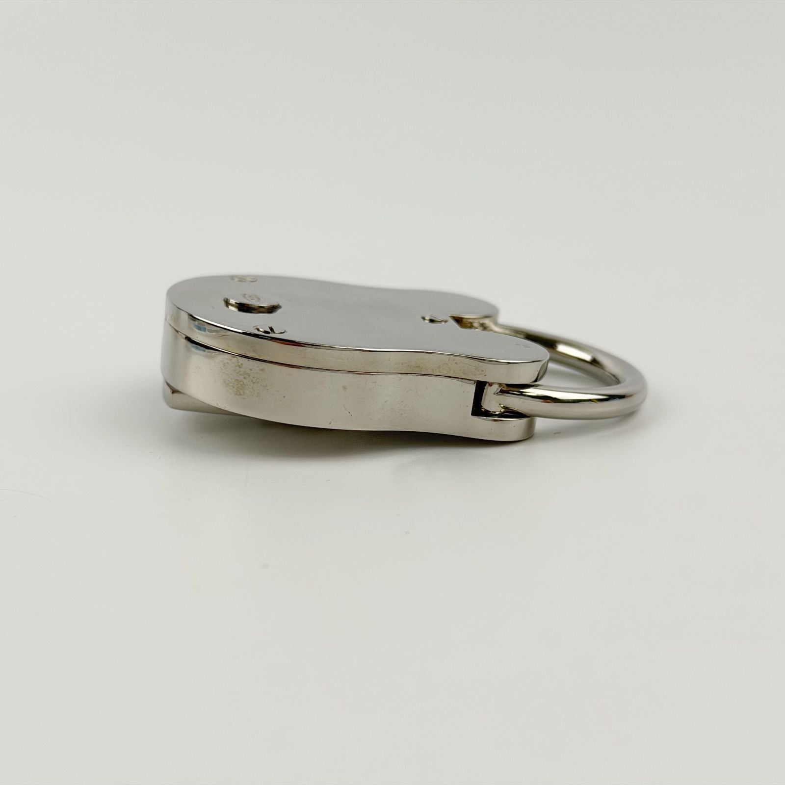 Chanel Padlock Bag Charm Key Ring Plated Silver Vintage — view 6