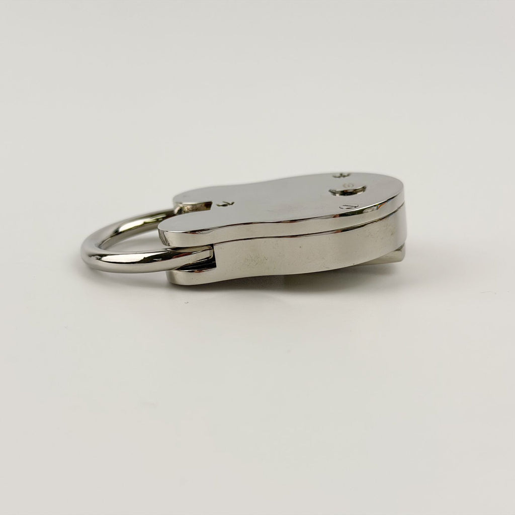 Chanel Padlock Bag Charm Key Ring Plated Silver Vintage — view 7