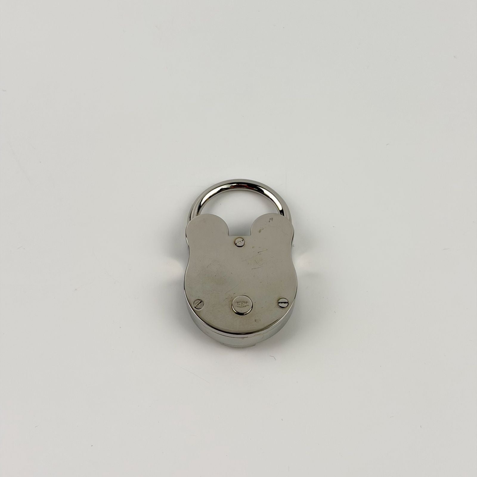 Chanel Padlock Bag Charm Key Ring Plated Silver Vintage — view 3