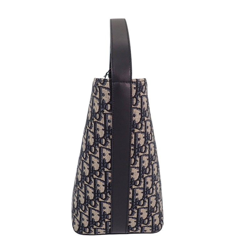 Dior Star Bucket Bag Small Calf Cotton Fabric Navy Gold — view 4