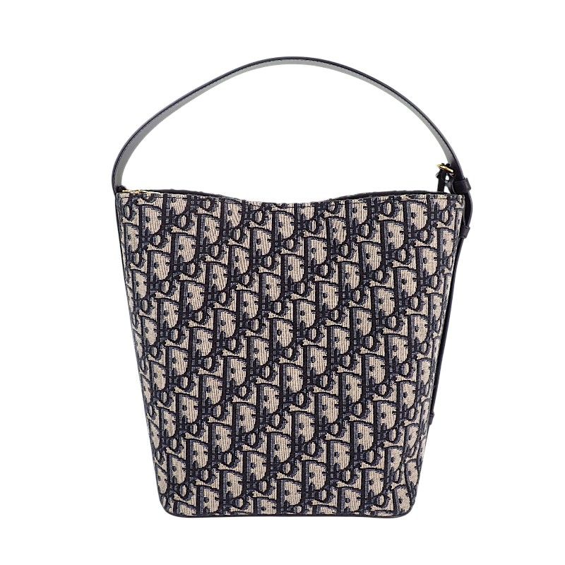 Dior Star Bucket Bag Small Calf Cotton Fabric Navy Gold — view 5