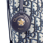 Dior Star Bucket Bag Small Calf Cotton Fabric Navy Gold — view 9