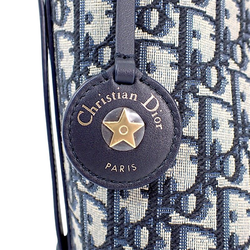 Dior Star Bucket Bag Small Calf Cotton Fabric Navy Gold — view 9