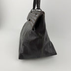 Bottega Veneta Intrecciato Flap Shoulder Bag Tote Leather Dark Brown Vintage — view 5