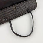 Bottega Veneta Intrecciato Flap Shoulder Bag Tote Leather Dark Brown Vintage — view 7
